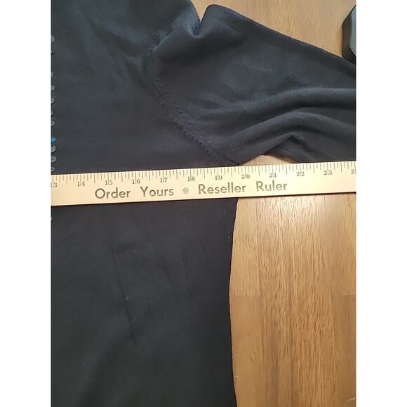 Chico’s Women’s Hoodie Sz 2 L Black Sequin Trim Zip Cardigan Jacket Flaw - Picture 7 of 9